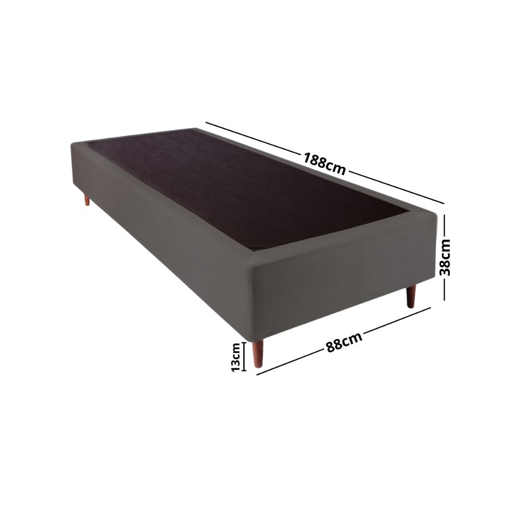 Base Box Solteiro 88x188x38cm Luana Multimóveis CR35377 Cinza