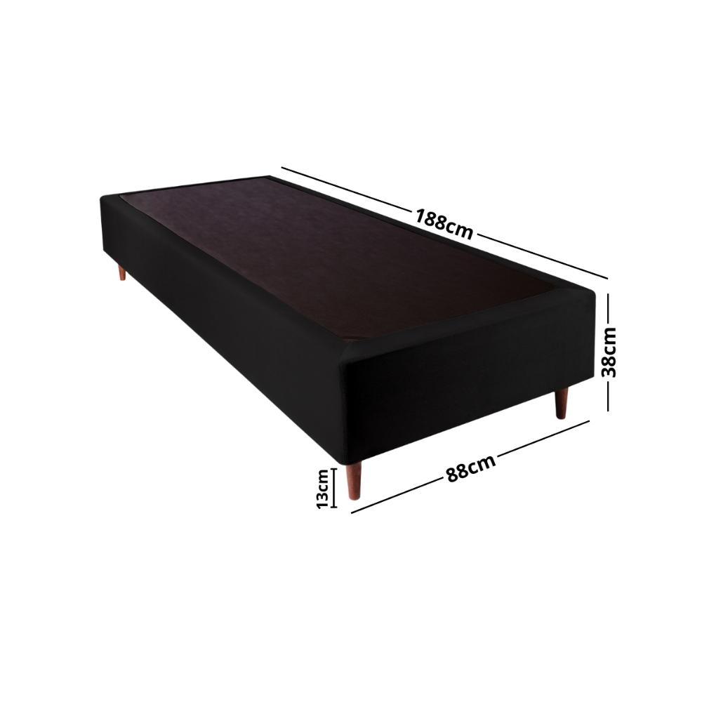 Base Box Solteiro 88x188x38cm Luana Multimóveis CR35377 Preto