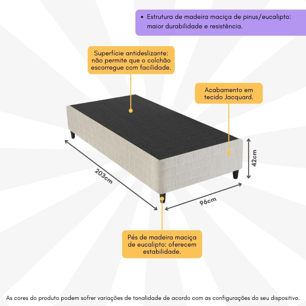 Base Box Sommier Solteirão 96x203 Columbus Inducol CR35245B Bege
