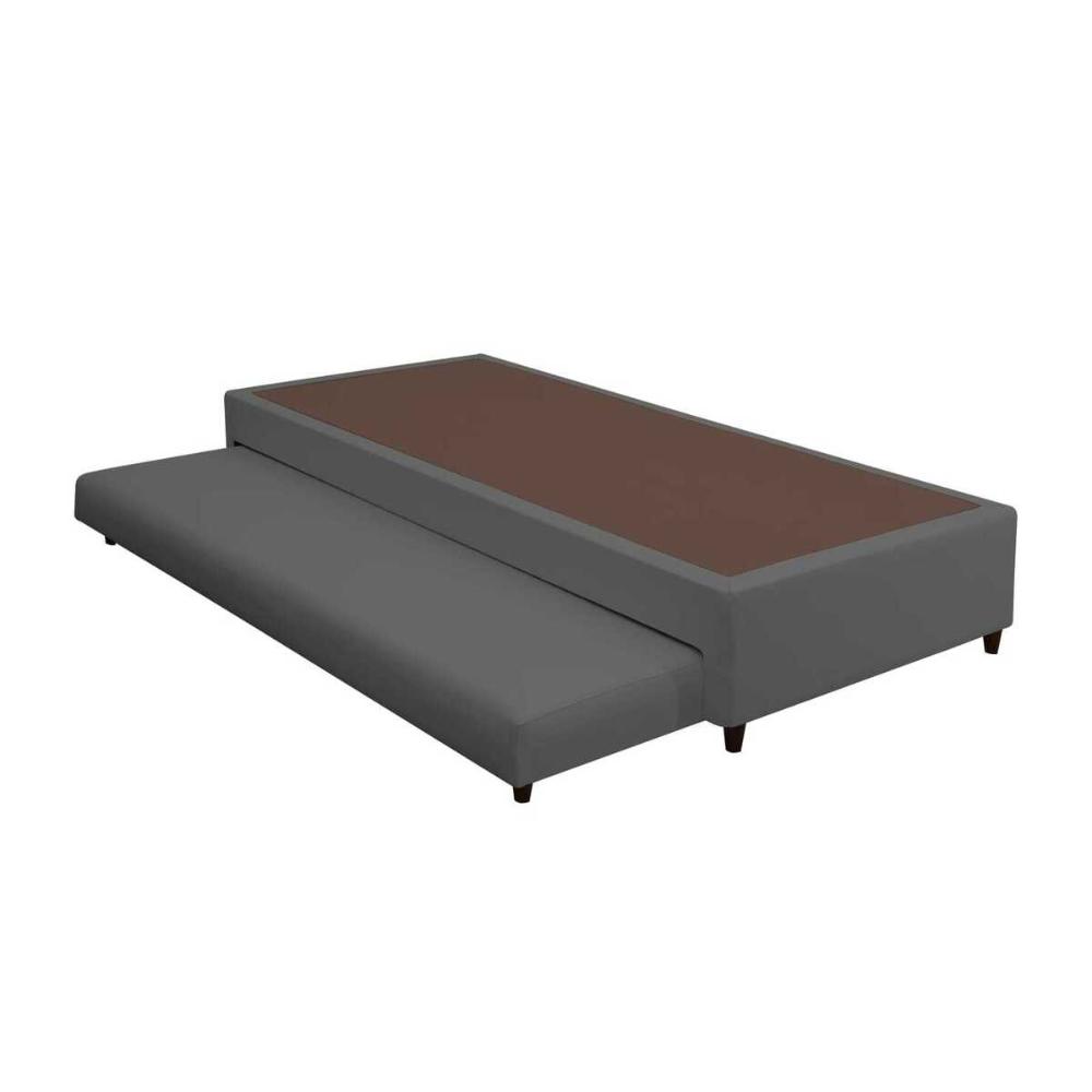 Base Box com Cama Auxiliar Solteiro 88x188x32 Luana Multimóveis CR35383 Cinza