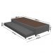 Base Box com Cama Auxiliar Solteiro 88x188x32 Luana Multimóveis CR35383 Cinza