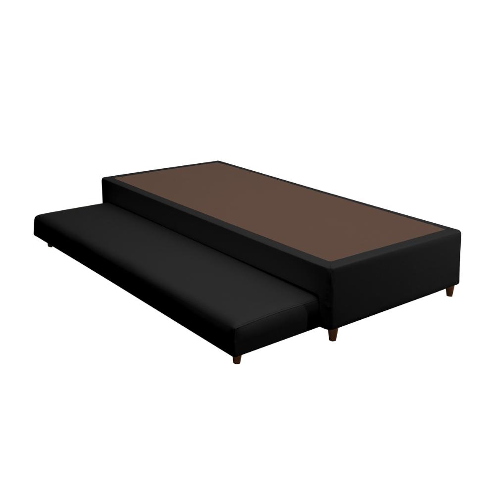 Base Box com Cama Auxiliar Solteiro 88x188x32 Luana Multimóveis CR35383 Preto