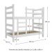 Beliche Madeira Maciça - vira 2 Camas - para Colchão 78/88 x 188cm Dubai Multimóveis CR4137 Branco