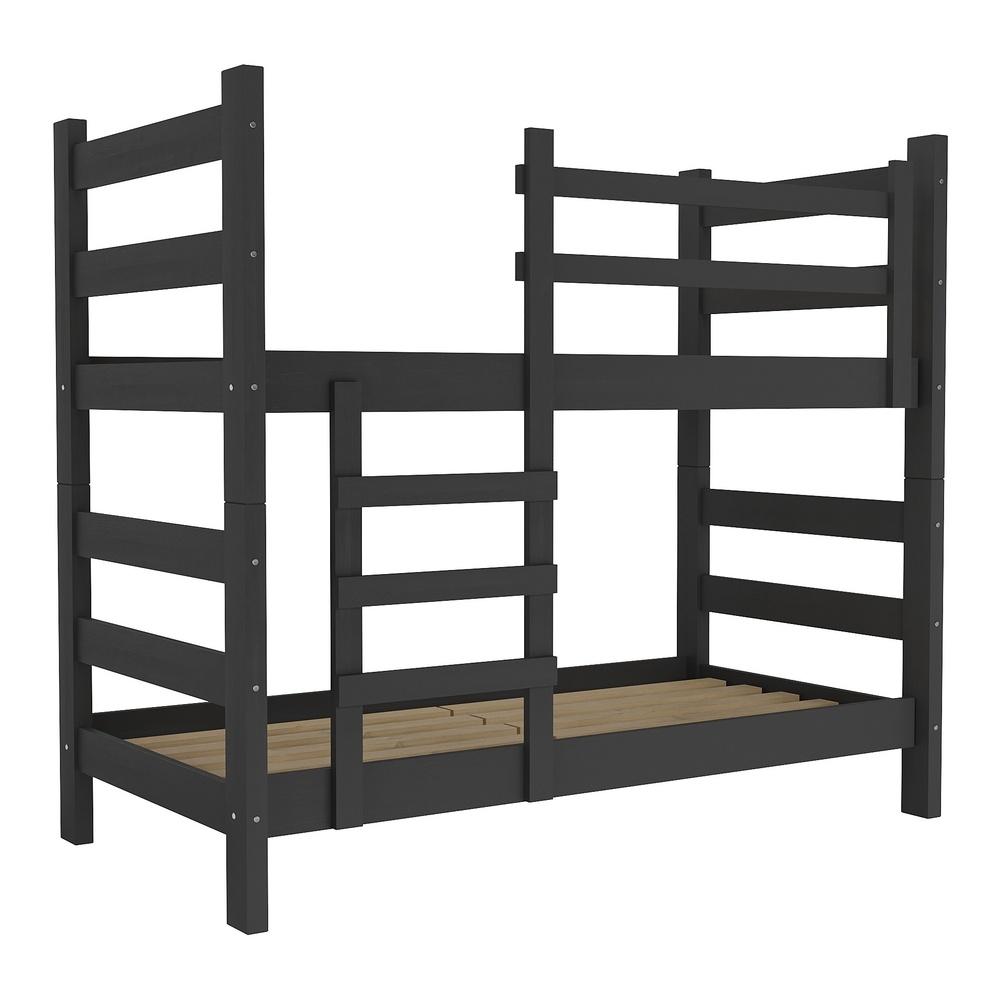 Beliche Madeira Maciça - vira 2 Camas - para Colchão 78/88 x 188cm Dubai Multimóveis CR4137 Preto