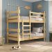 Beliche Madeira Maciça - vira 2 Camas - para Colchão 78/88 x 188cm Porto Multimóveis CR4138 Natural