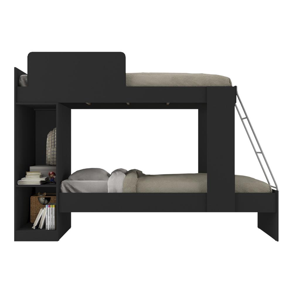 Beliche com Armário 1 Porta para Colchão 78x188cm Cocada Multimóveis BB4008 Preto