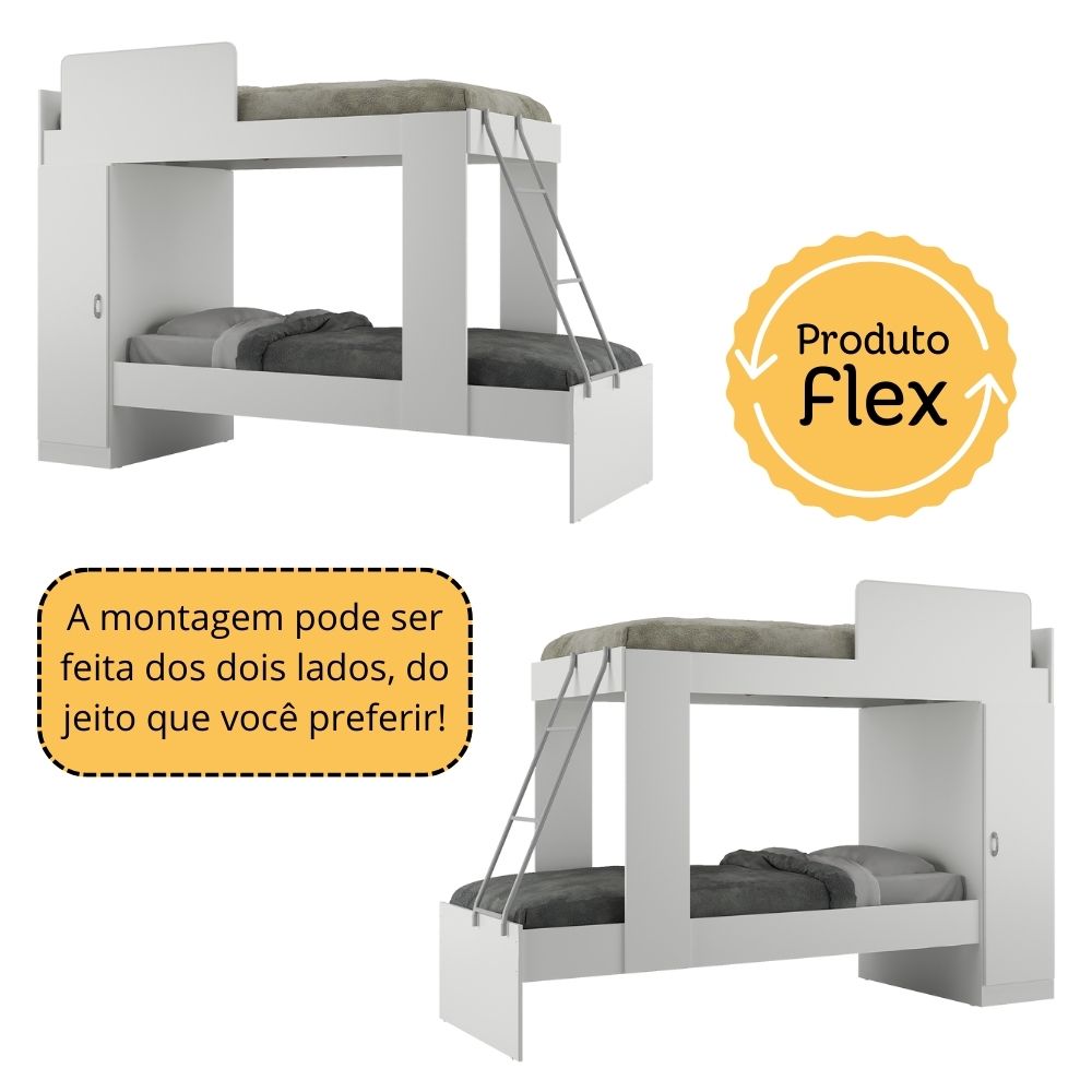 Beliche com Colchão Incluso 1 Porta Havana Multimóveis Branco