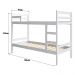 Beliche de Madeira Maciça para Colchão 88x188cm Multimóveis CR35272 Branco