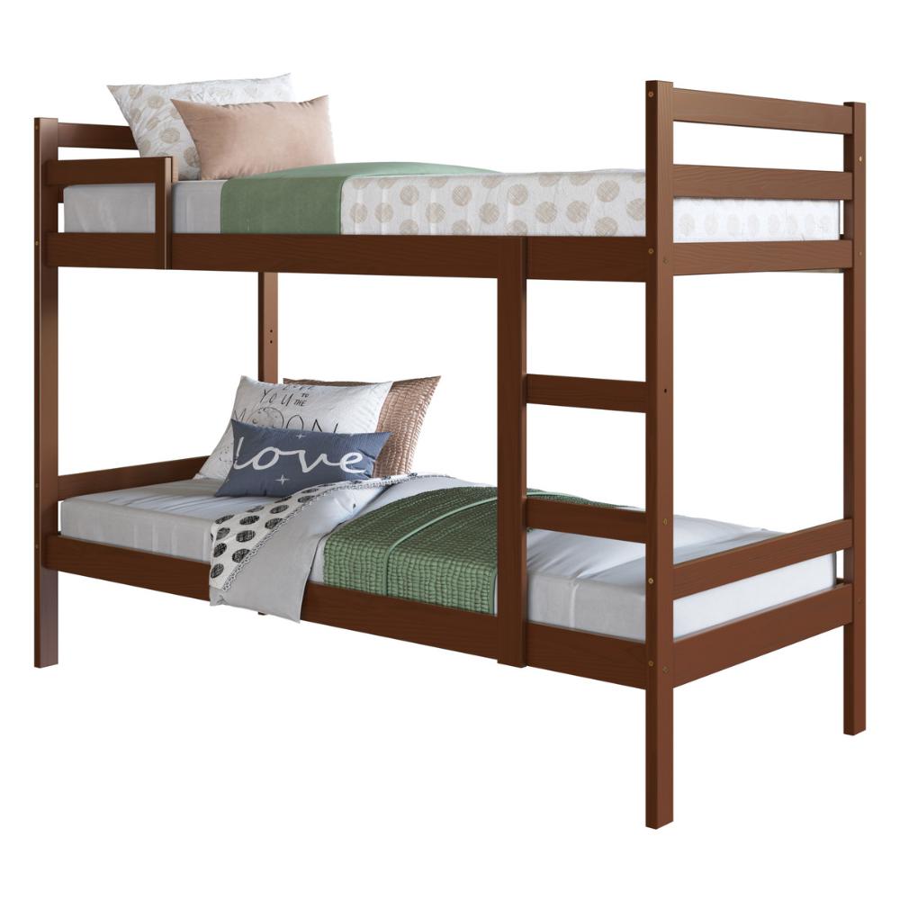 Beliche de Madeira Maciça para Colchão 88x188cm Multimóveis CR35272 Walnut