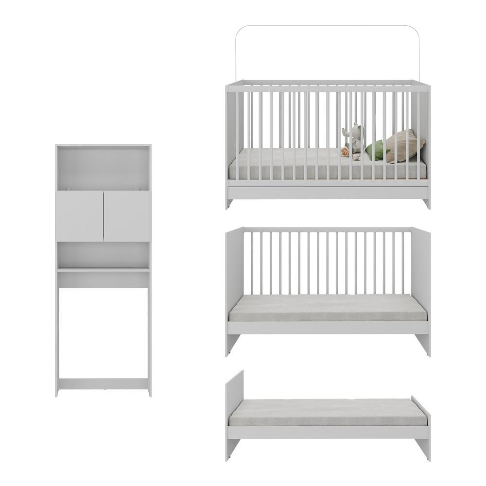Berço 3 em 1 com Armário 2 Portas Multimóveis MP4143 Branco