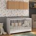 Berço 3 em 1 com Armário Aéreo 4 portas Multimóveis MP4140 Branco/Rustic