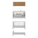 Berço 3 em 1 com Armário Aéreo 4 portas Multimóveis MP4140 Branco/Rustic