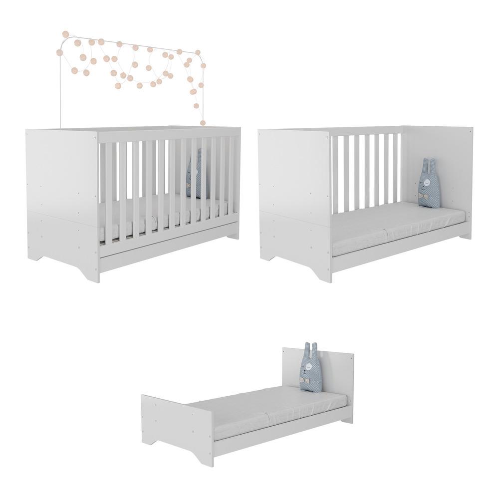 Berço 3 em 1 com Colchão Incluso Multimóveis MP0527C Branco