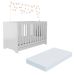 Berço 3 em 1 com Colchão Incluso Pipoca Multimóveis BB0527C Branco