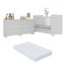 Berço 3 em 1 com Colchão Incluso Rodízios e Cômoda Chantilly Multimóveis MP4289 Branco