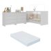 Berço 3 em 1 com Colchão Incluso e Cômoda Framboesa Multimóveis MP4296 Branco