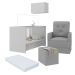 Berço 3 em 1 com Colchão Poltrona Puff e Armário Aéreo 2 Portas Multimóveis MP4157 Branco/Cinza