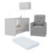 Berço 3 em 1 com Colchão Poltrona e Armário Aéreo 2 Portas Multimóveis MP4156 Branco/Cinza