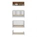 Berço 3 em 1 com Colchão e Armário Aéreo 4 portas Multimóveis MP4158 Branco/Rustic