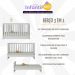 Berço 3 em 1 para Colchão 130 x 60cm Doce de Leite Multimóveis MP0527R Branco