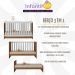 Berço 3 em 1 para Colchão 130 x 60cm Doce de Leite Multimóveis MP0527R Madeirado/Branco