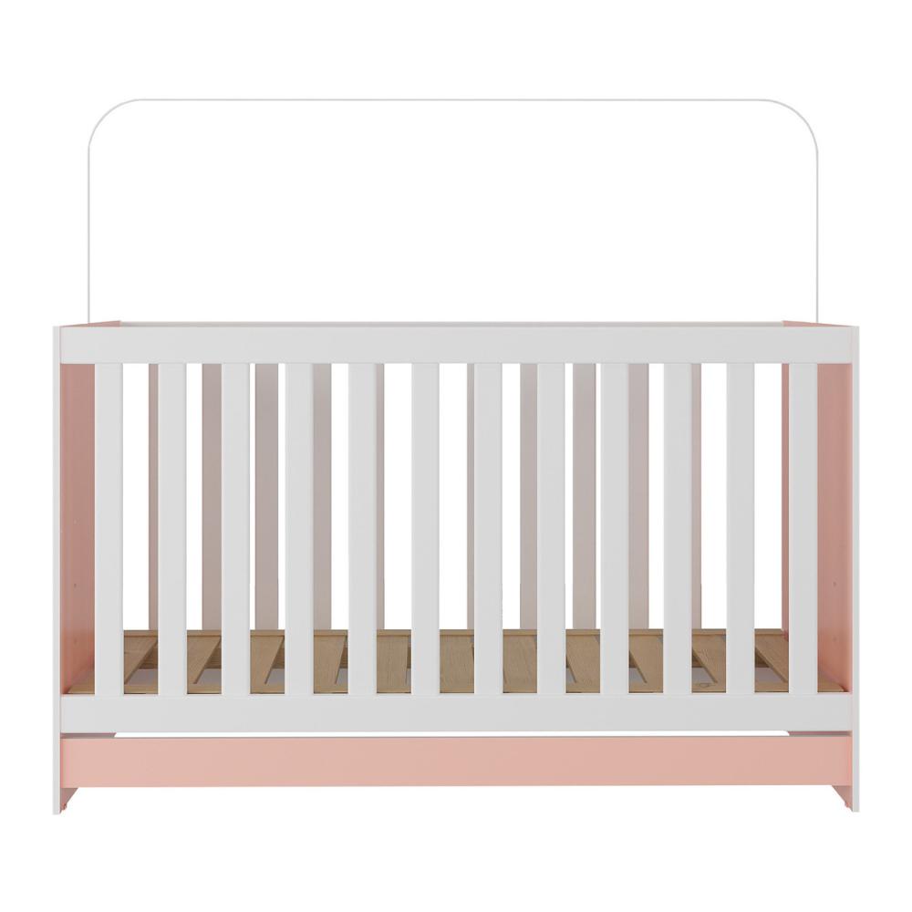 Berço 3 em 1 para Colchão 130 x 60cm Doce de Leite Multimóveis MP0527R Rosa