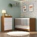 Berço 3 em 1 para Colchão 130 x 60cm com Cômoda 3 Gavetas Doce de Leite Multimóveis MP4239 Madeirado/Branco