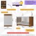 Berço 3 em 1 para Colchão 130 x 60cm com Cômoda 3 Gavetas Doce de Leite Multimóveis MP4239 Madeirado/Branco