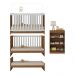 Berço 3 em 1 para Colchão 130 x 60cm com Cômoda 3 Gavetas Doce de Leite Multimóveis MP4239 Madeirado/Branco