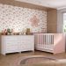 Berço 3 em 1 para Colchão 130 x 60cm com Cômoda Doce de Leite Multimóveis MP4297 Branco/Rosa