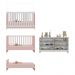 Berço 3 em 1 para Colchão 130 x 60cm com Cômoda Doce de Leite Multimóveis MP4297 Branco/Rosa