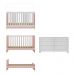 Berço 3 em 1 para Colchão 130 x 60cm com Cômoda Doce de Leite Multimóveis MP4297 Branco/Rosa