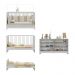 Berço 3 em 1 para Colchão 130 x 60cm com Cômoda Framboesa Multimóveis MP4295 Branco