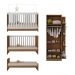 Berço 3 em 1 para Colchão 130 x 60cm com Guarda-Roupas 2 Portas Doce de Leite Multimóveis MP4241 Madeirado/Branco