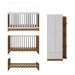 Berço 3 em 1 para Colchão 130 x 60cm com Guarda-Roupas 2 Portas Doce de Leite Multimóveis MP4241 Madeirado/Branco