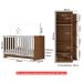 Berço 3 em 1 para Colchão 130 x 60cm com Guarda-Roupas 2 Portas Doce de Leite Multimóveis MP4241 Madeirado/Branco