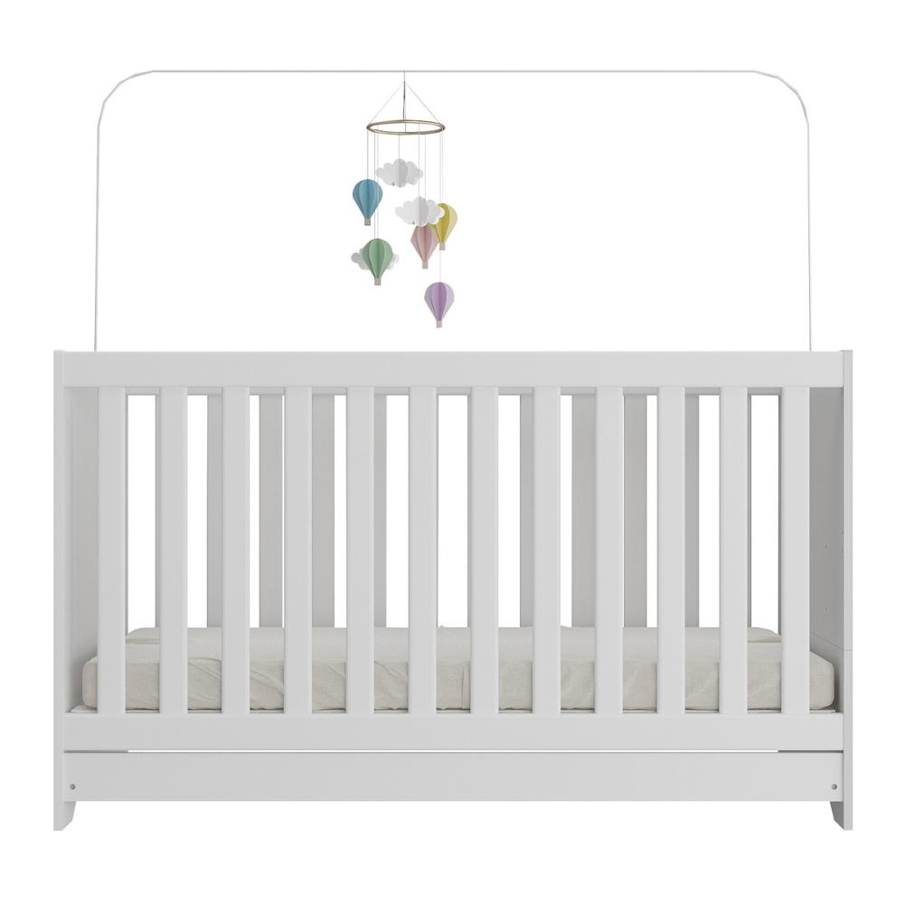 Berço 3 em 1 vira cama com Colchão Incluso Elza Multimóveis MP4305 Branco