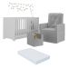 Berço 3x1 com Colchão Incluso Poltrona de Amamentação e Puff Elza Multimóveis MP4100 Branco/Cinza