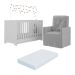 Berço 3x1 com Colchão Incluso e Poltrona de Amamentação Elza Multimóveis MP4088 Branco/Cinza
