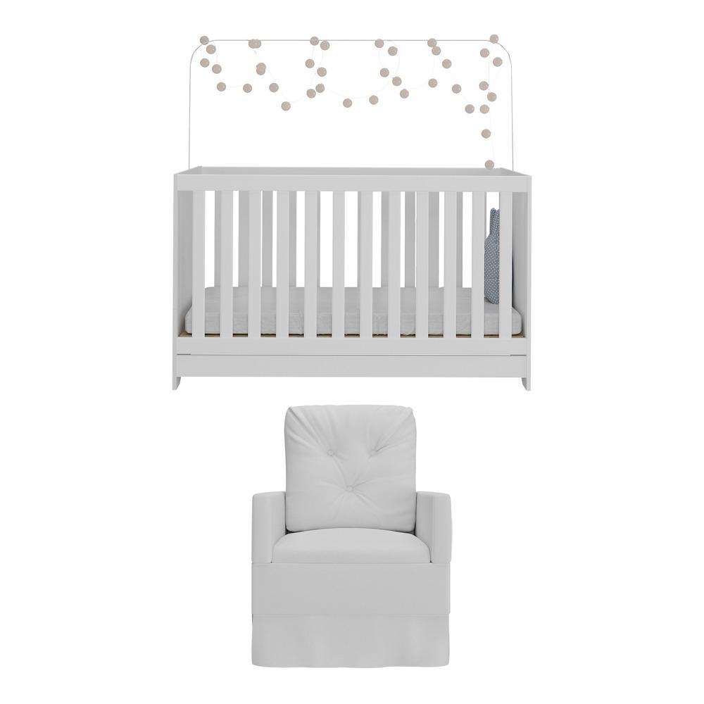 Berço 3x1 com Poltrona de Amamentação Multimóveis MP4070 Branco
