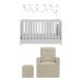 Berço 3x1 com Poltrona de Amamentação e Puff Multimóveis MP4076 Branco/Bege
