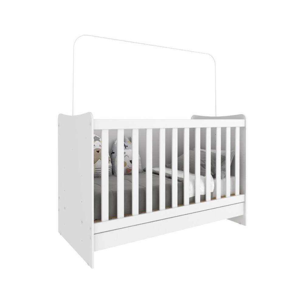 Berço 4 em 1 Vira Escrivaninha para Colchão 60x130cm Multimóveis MP4349 Branco