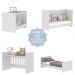 Berço 4 em 1 para Colchão 60 x 130 cm Multimóveis Evolution vira Escrivaninha FG0541PN Branco