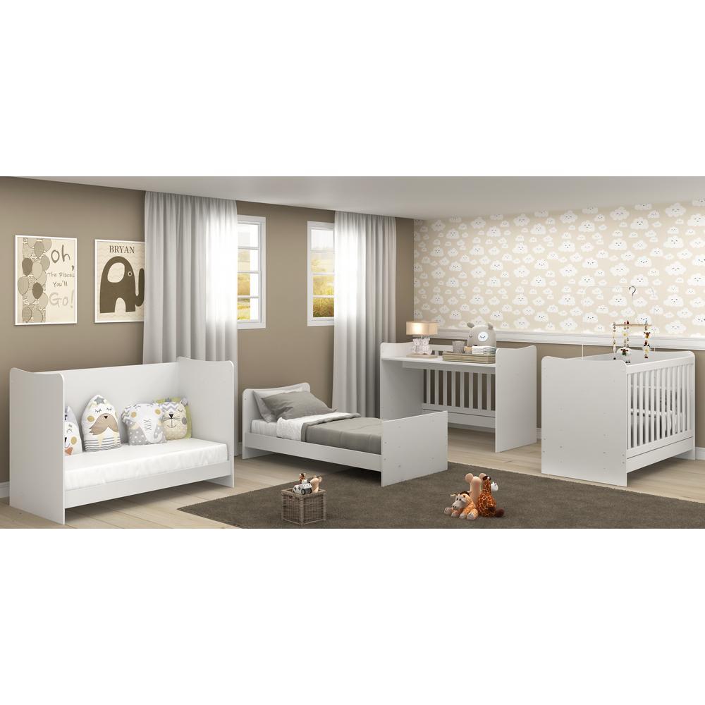 Berço 4 em 1 para Colchão 60 x 130 cm Multimóveis Evolution vira Escrivaninha FG0541PN Branco