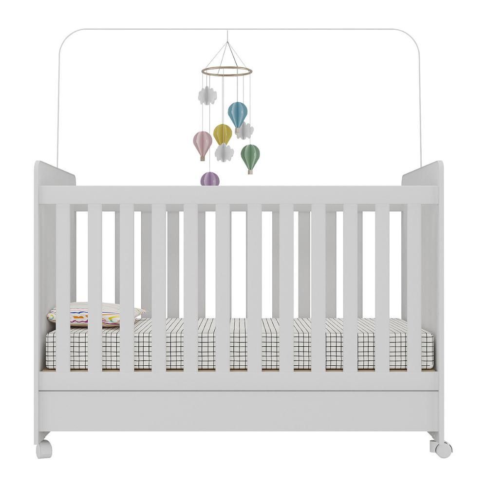 Berço Americano 3 em 1 com Colchão Incluso Chantilly Multimóveis MP4299 Branco