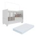 Berço Americano 3 em 1 com Colchão Incluso e Rodízios Multimóveis Bambino FG3023 Branco