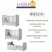 Berço Americano 3 em 1 com Rodízios e Guarda-Roupa 4 Portas 3 Gavetas Pimpolho Multimóveis MP4386 Branco