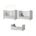 Berço Americano 3x1 com Colchão, Poltrona Amamentação e Puff Bambino Multimóveis MP4101 Branco/Bege