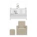 Berço Americano 3x1 com Poltrona de Amamentação e Puff Pimpolho Multimóveis MP4077 Branco/Bege