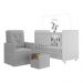 Berço Americano 3x1 com Poltrona de Amamentação e Puff Pimpolho Multimóveis MP4077 Branco/Cinza